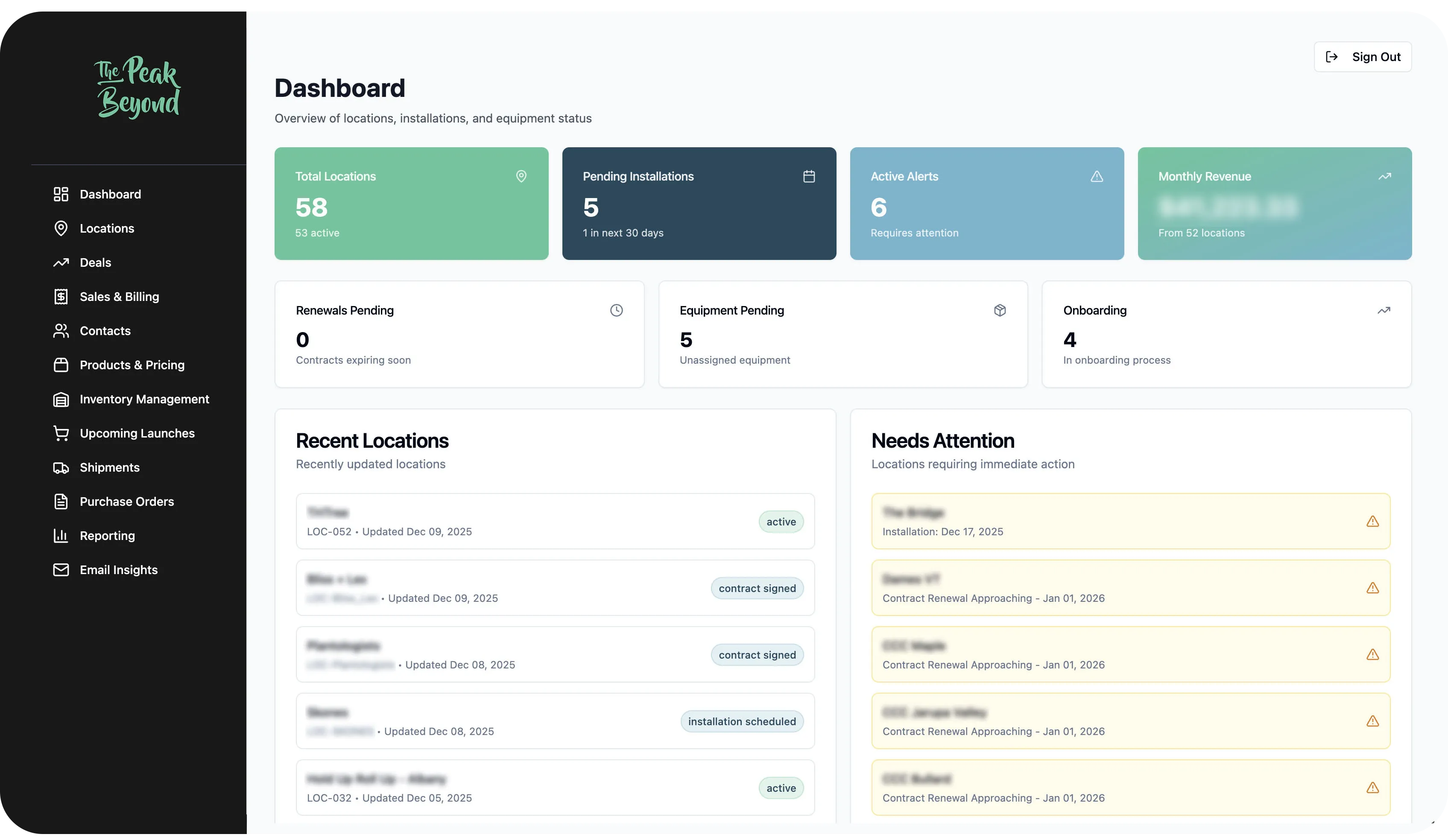 Retail admin panel with AI contract extraction